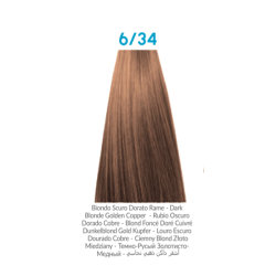 INEBRYA BIONIC 6/34, Rubio oscuro dorado cobrizo, 100ml